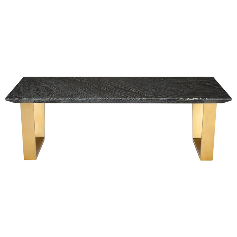 Catrine Coffee Table-Nuevo-NUEVO-HGNA309-Coffee TablesBrushed Gold Legs-Black Wood Vein-3-France and Son