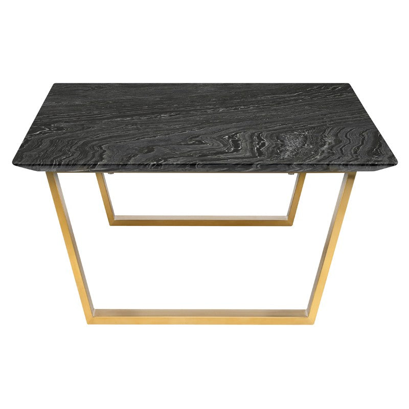 Catrine Coffee Table-Nuevo-NUEVO-HGNA309-Coffee TablesBrushed Gold Legs-Black Wood Vein-4-France and Son