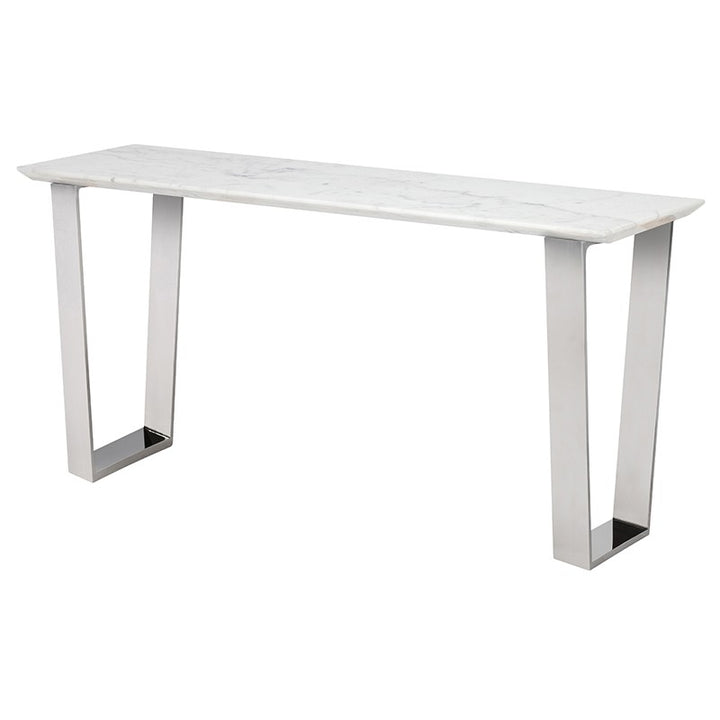Catrine Console Table-Nuevo-NUEVO-HGNA325-Console TablesWhite Silver-4-France and Son