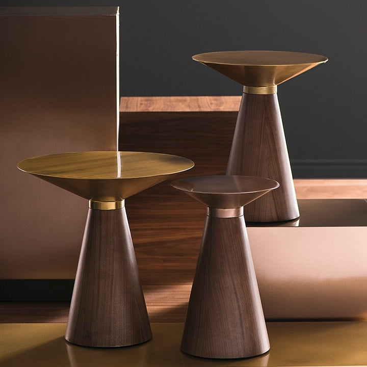 Iris Side Table-Nuevo-NUEVO-HGNA430-Side TablesLarge-brushed gold-walnut veneer-4-France and Son