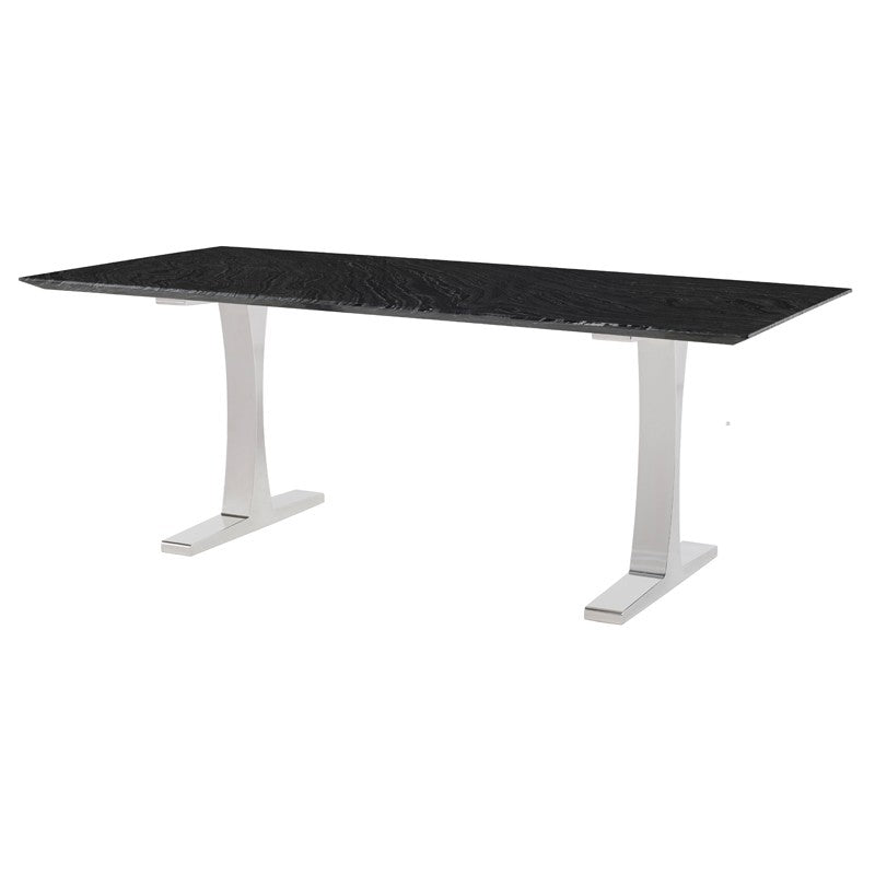 Toulouse Dining Table-Nuevo-NUEVO-HGNA481-Dining TablesSmall-Silver Legs-Black-16-France and Son