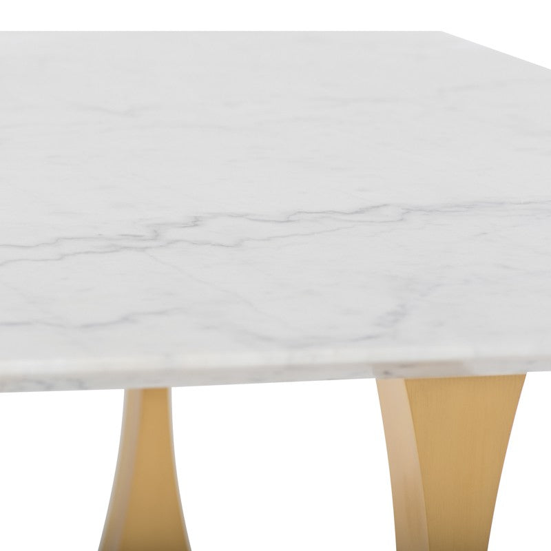 Toulouse Dining Table-Nuevo-NUEVO-HGNA482-Dining TablesSmall-Gold Legs-White-6-France and Son