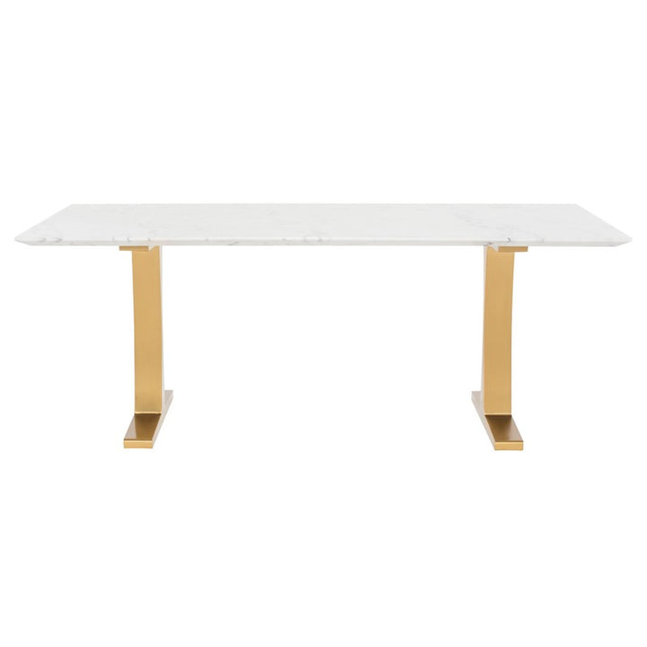 Toulouse Dining Table-Nuevo-NUEVO-HGNA482-Dining TablesSmall-Gold Legs-White-4-France and Son