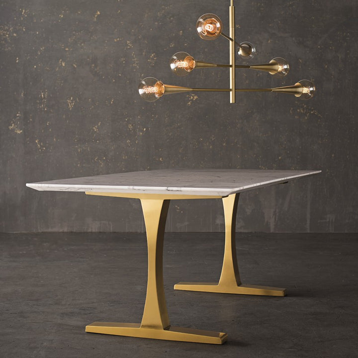 Toulouse Dining Table-Nuevo-NUEVO-HGNA482-Dining TablesSmall-Gold Legs-White-2-France and Son