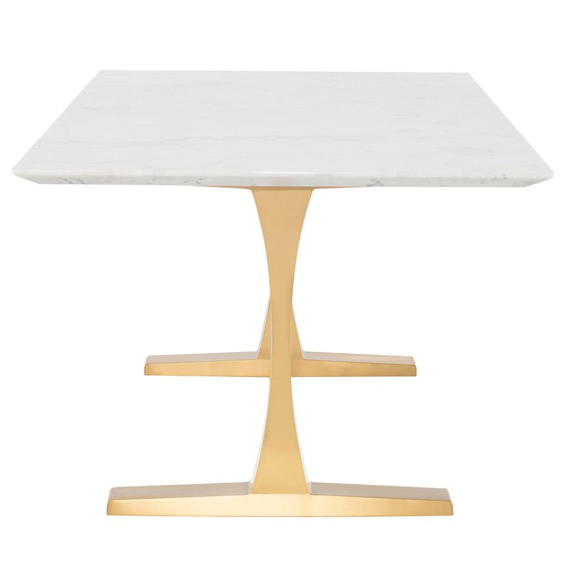 Toulouse Dining Table-Nuevo-NUEVO-HGNA482-Dining TablesSmall-Gold Legs-White-5-France and Son