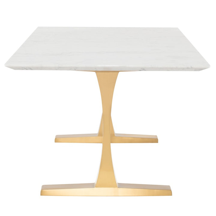 Toulouse Dining Table-Nuevo-NUEVO-HGNA482-Dining TablesSmall-Gold Legs-White-5-France and Son