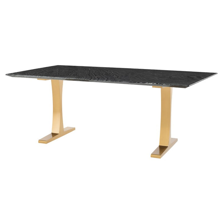 Toulouse Dining Table-Nuevo-NUEVO-HGNA483-Dining TablesSmall-Gold Legs-Black-7-France and Son