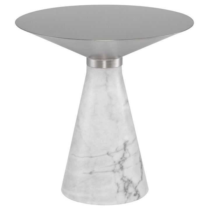 Iris Side Table-Nuevo-NUEVO-HGNA539-Side TablesLarge-brushed stainless-white marble-35-France and Son
