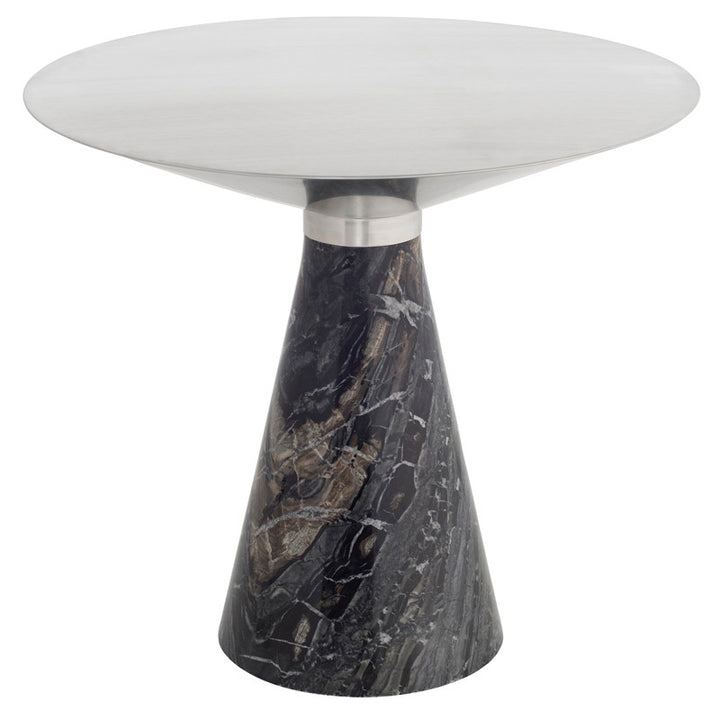 Iris Side Table-Nuevo-NUEVO-HGNA540-Side TablesLarge-brushed stainless-black wood vein marble-38-France and Son