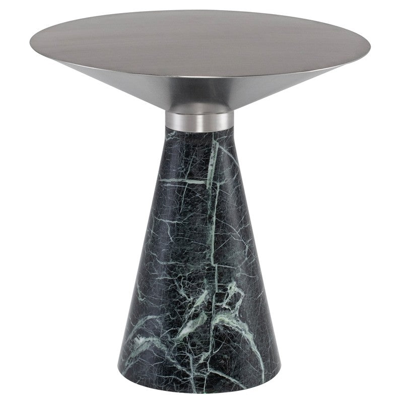 Iris Side Table-Nuevo-NUEVO-HGNA541-Side TablesLarge-brushed stainless-green marble-40-France and Son