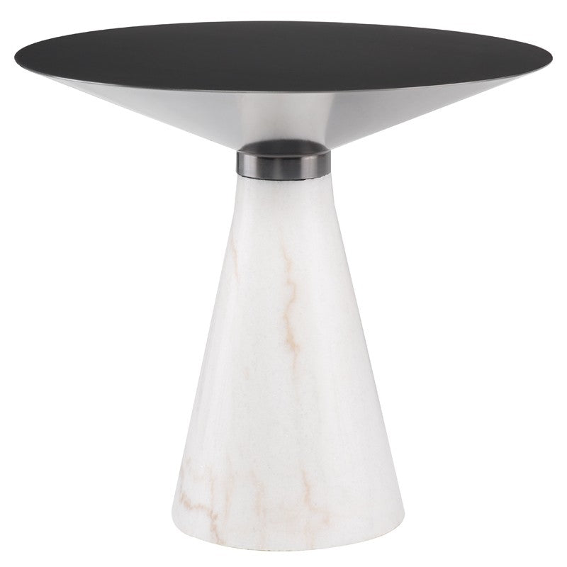 Iris Side Table-Nuevo-NUEVO-HGNA543-Side TablesLarge-brushed graphite-white marble-24-France and Son