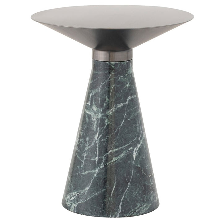 Iris Side Table-Nuevo-NUEVO-HGNA556-Side TablesMedium-brushed graphite-green marble-50-France and Son