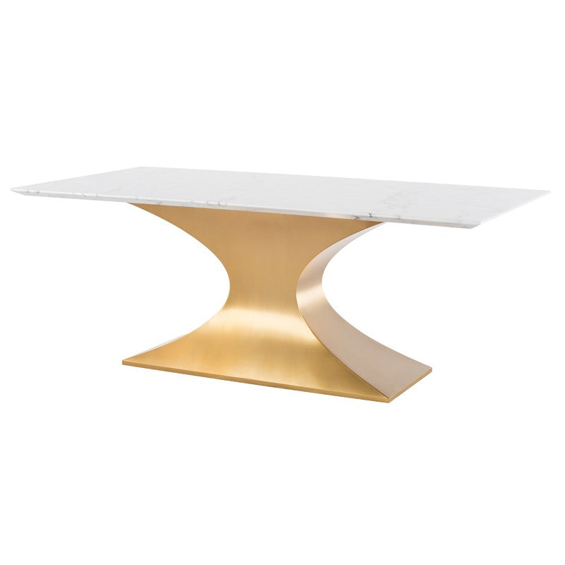 Praetorian Dining Table-Nuevo-NUEVO-HGNA561-Dining TablesSmall-brushed gold-white marble-14-France and Son
