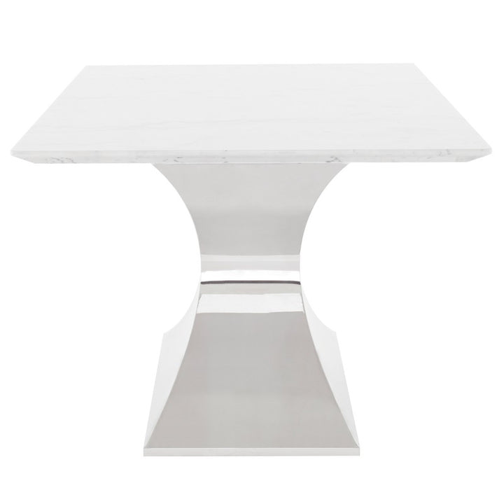 Praetorian Dining Table-Nuevo-NUEVO-HGSX222-Dining TablesSmall-polished stainless-clear tempered glass-11-France and Son
