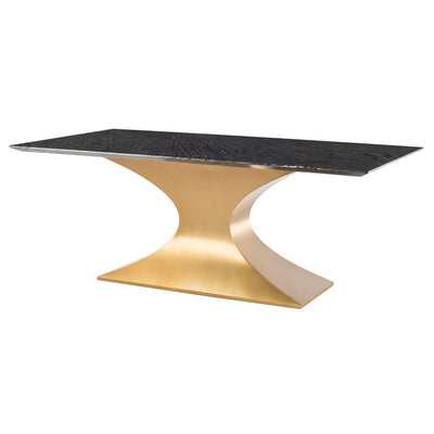 Praetorian Dining Table-Nuevo-NUEVO-HGNA563-Dining TablesSmall-brushed gold-black wood vein marble-23-France and Son