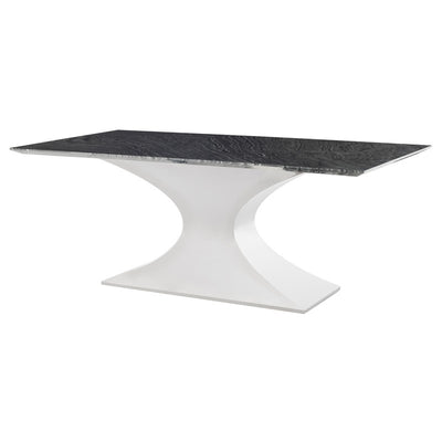 Praetorian Dining Table-Nuevo-NUEVO-HGNA564-Dining TablesSmall-polished stainless-black wood vein marble-18-France and Son