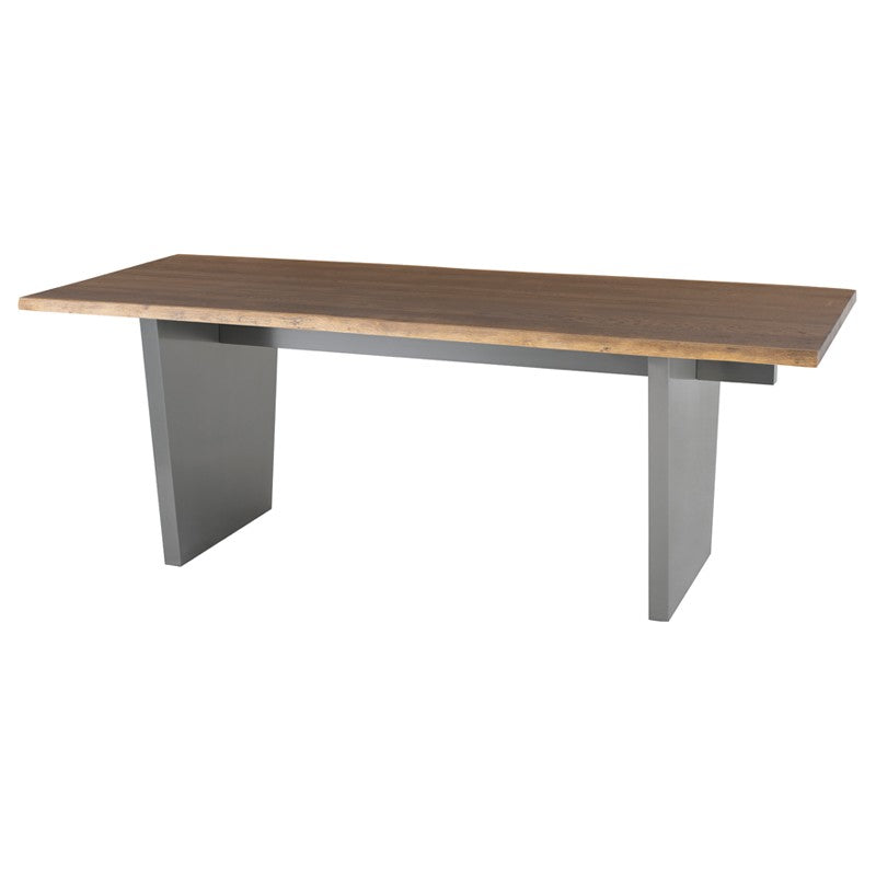 Aiden Dining Table-Nuevo-NUEVO-HGNA574-Dining Tablesseared oak top & brushed stainless legs-Small-37-France and Son