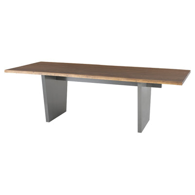 Aiden Dining Table-Nuevo-NUEVO-HGNA576-Dining Tablesseared oak top & brushed stainless legs-Medium-15-France and Son