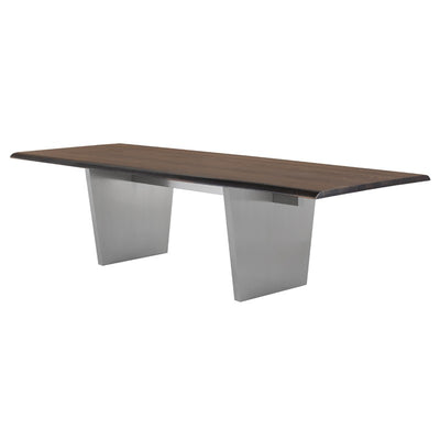 Aiden Dining Table-Nuevo-NUEVO-HGNA578-Dining Tablesseared oak top & brushed stainless legs-Large-20-France and Son