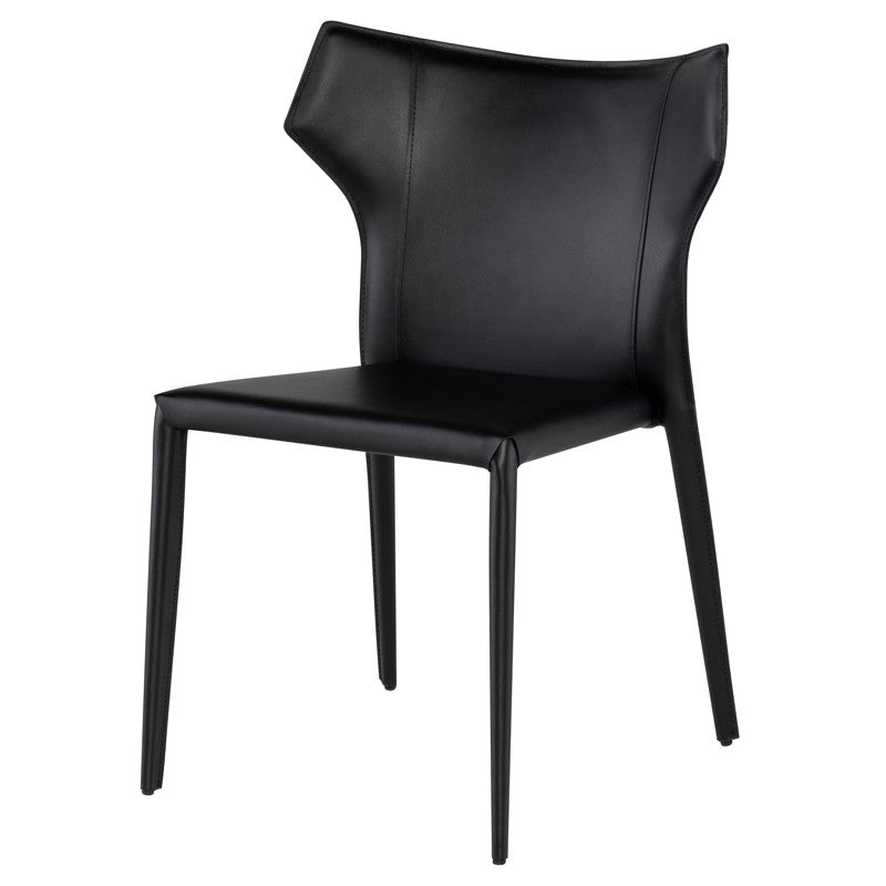 Wayne Dining Chair-Nuevo-NUEVO-HGND130-Dining ChairsBlack leather legs-Black-24-France and Son