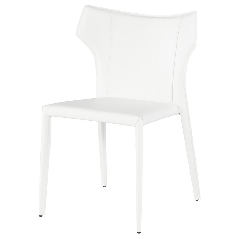 Wayne Dining Chair-Nuevo-NUEVO-HGND131-Dining ChairsWhite leather legs-White-32-France and Son