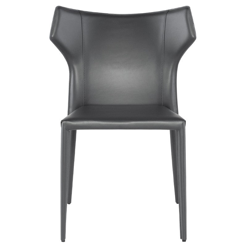 Wayne Dining Chair-Nuevo-NUEVO-HGND135-Dining ChairsBrushed stainless legs-Black-38-France and Son