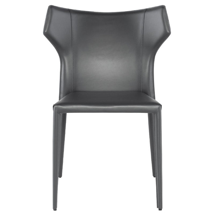 Wayne Dining Chair-Nuevo-NUEVO-HGND135-Dining ChairsBrushed stainless legs-Black-38-France and Son