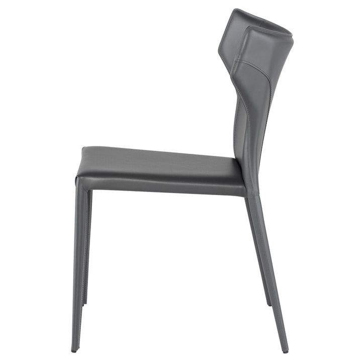 Wayne Dining Chair-Nuevo-NUEVO-HGND135-Dining ChairsBrushed stainless legs-Black-36-France and Son
