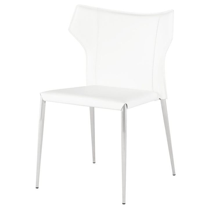 Wayne Dining Chair-Nuevo-NUEVO-HGND136-Dining ChairsBrushed stainless legs-White-13-France and Son