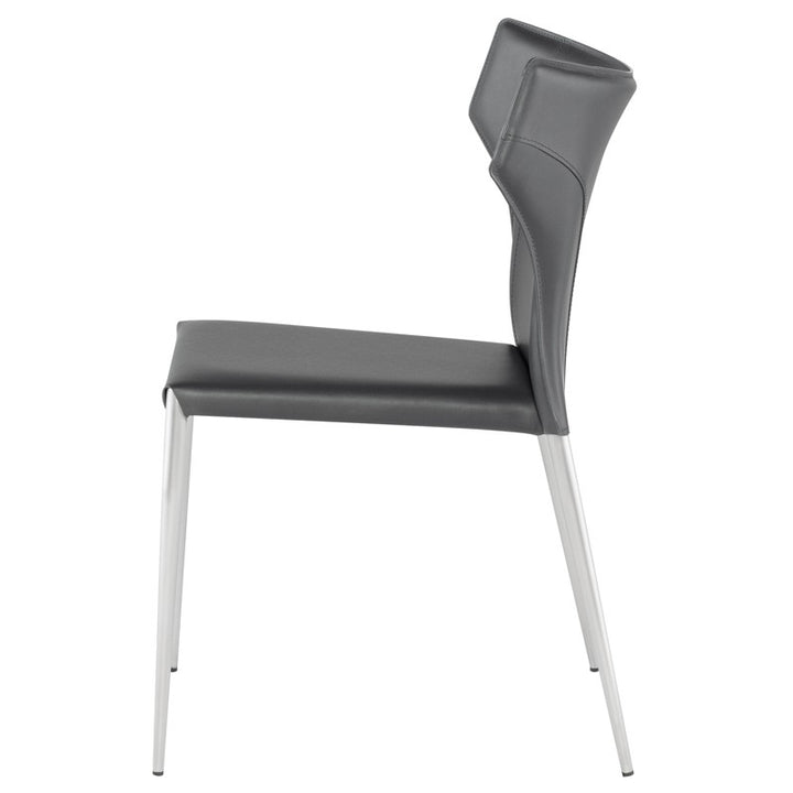 Wayne Dining Chair-Nuevo-NUEVO-HGND135-Dining ChairsBrushed stainless legs-Black-19-France and Son