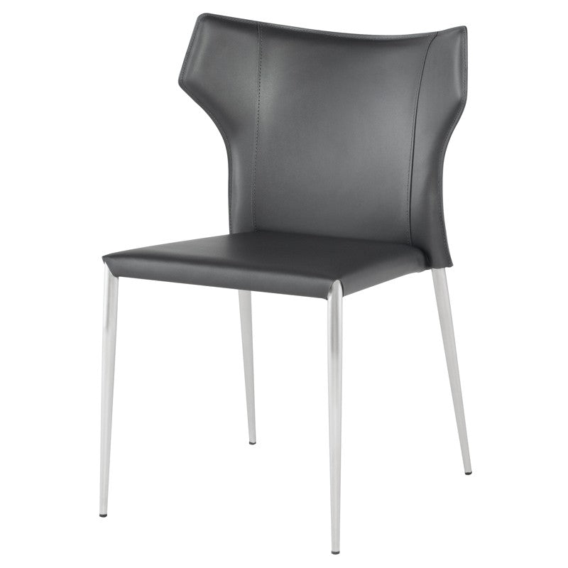 Wayne Dining Chair-Nuevo-NUEVO-HGND137-Dining ChairsBrushed stainless legs-Dark Grey-18-France and Son