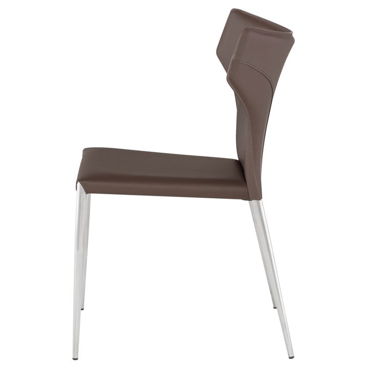 Wayne Dining Chair-Nuevo-NUEVO-HGND135-Dining ChairsBrushed stainless legs-Black-9-France and Son