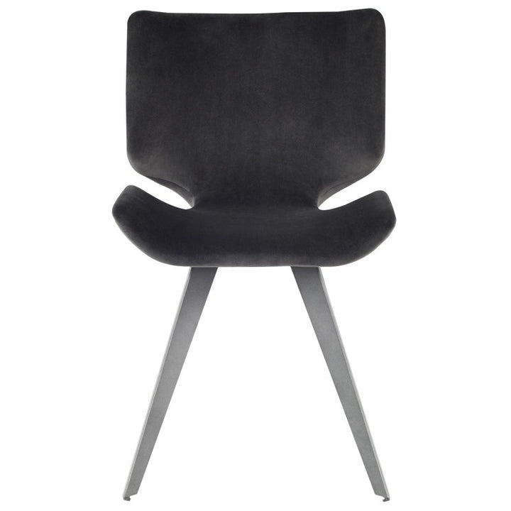 Astra Dining Chair-Nuevo-NUEVO-HGNE100-Dining ChairsShadow Grey velour seat & titanium steel legs-7-France and Son