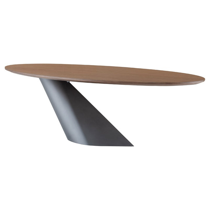 Oblo Dining Table-Nuevo-NUEVO-HGNE119-Dining TablesWalnut veneer top & titanium base-Large-32-France and Son