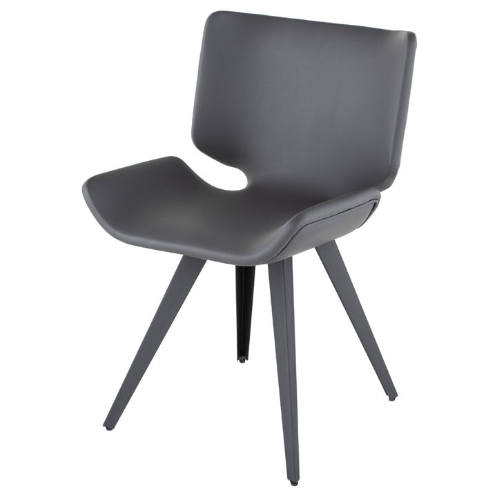 Astra Dining Chair-Nuevo-NUEVO-HGNE126-Dining ChairsGrey Naugahyde seat & titanium steel legs-18-France and Son