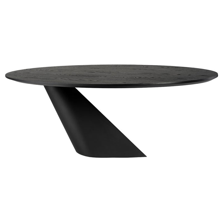 Oblo Dining Table-Nuevo-NUEVO-HGNE156-Dining TablesOnyx veneer & black steel base-Large-34-France and Son