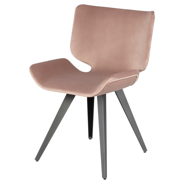 Astra Dining Chair-Nuevo-NUEVO-HGNE161-Dining Chairsblush velour seat & titanium steel legs-42-France and Son