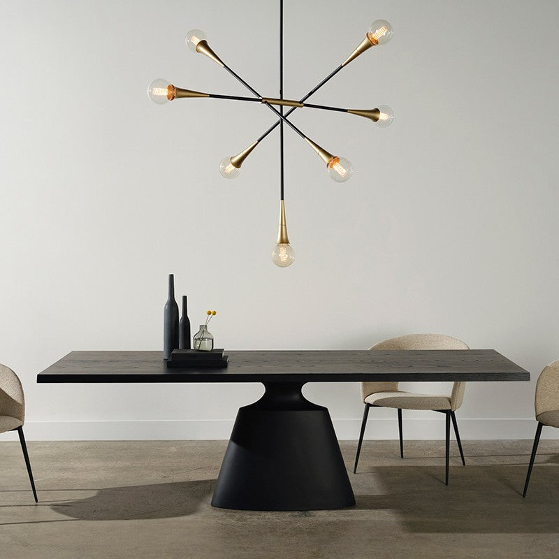 Taji Dining Table - Rectangle-Nuevo-NUEVO-HGNE236-Dining TablesLarge-Onyx on Top-Black-2-France and Son