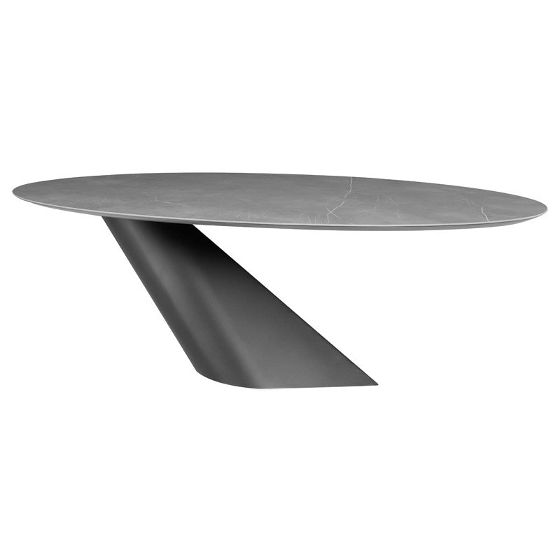 Oblo Dining Table-Nuevo-NUEVO-HGNE281-Dining TablesGrey ceramic & titanium base-Large-14-France and Son