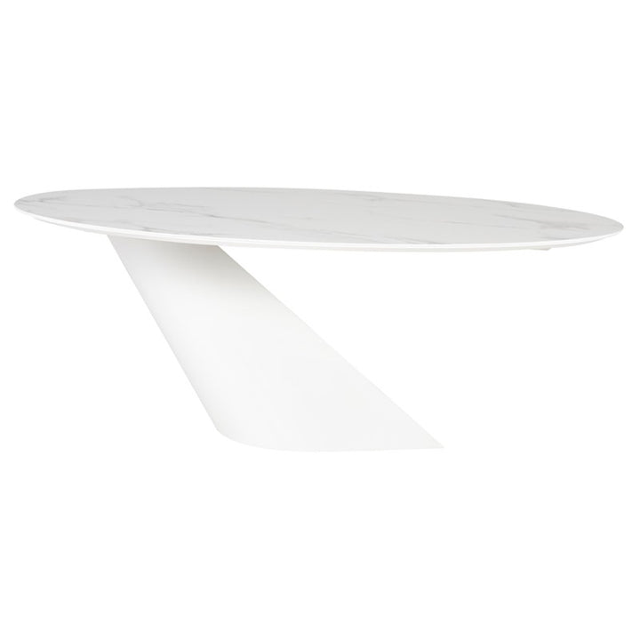 Oblo Dining Table-Nuevo-NUEVO-HGNE282-Dining TablesWhite ceramic & white base-Small-15-France and Son
