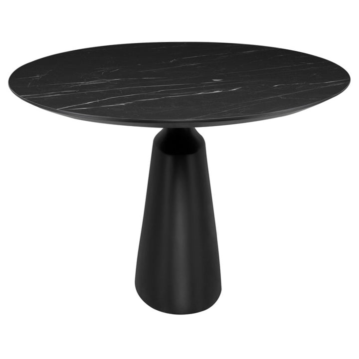 Taji Dining Table - Round-Nuevo-NUEVO-HGNE294-Dining TablesLarge-Ceramic on Top-Black-4-France and Son