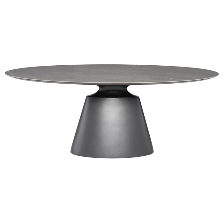 Taji Dining Table - Round-Nuevo-NUEVO-HGNE323-Dining TablesMedium-Ceramic on Top-Grey-5-France and Son