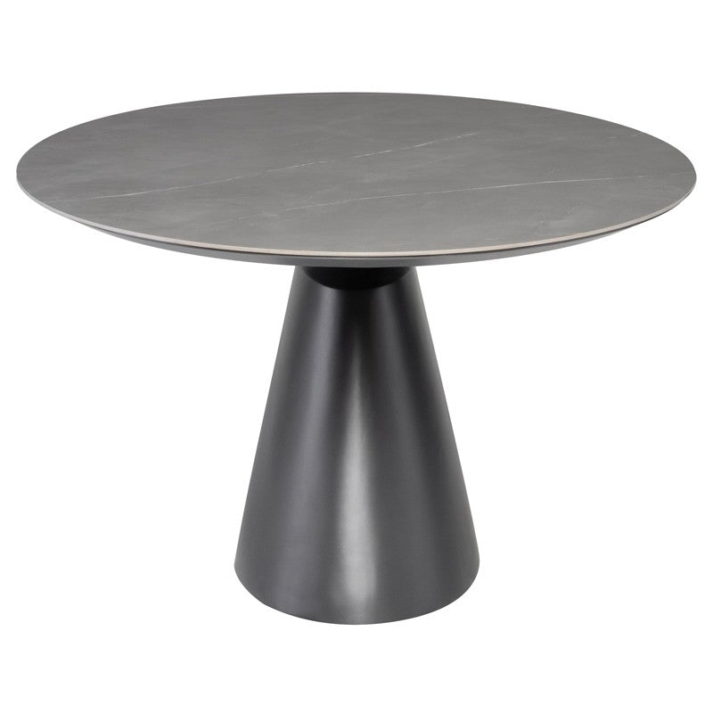 Taji Dining Table - Round-Nuevo-NUEVO-HGNE294-Dining TablesLarge-Ceramic on Top-Black-6-France and Son