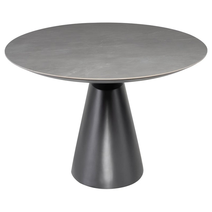 Taji Dining Table - Round-Nuevo-NUEVO-HGNE294-Dining TablesLarge-Ceramic on Top-Black-8-France and Son