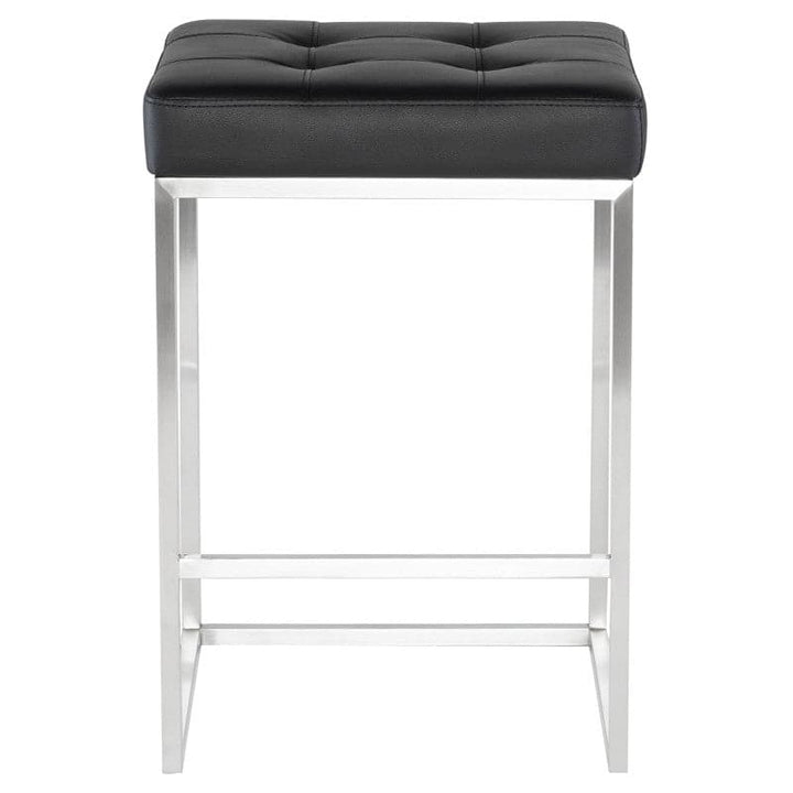 Chi Counter Stool-Nuevo-NUEVO-HGSX495-Bar StoolsTarnished Silver velour & brushed stainless frame-37-France and Son
