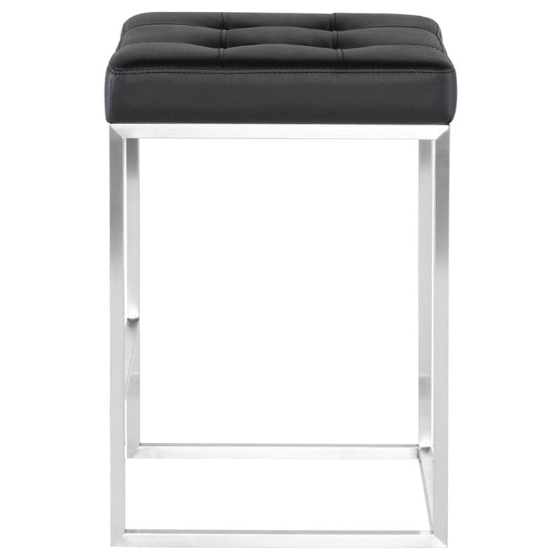 Chi Counter Stool-Nuevo-NUEVO-HGSX495-Bar StoolsTarnished Silver velour & brushed stainless frame-38-France and Son