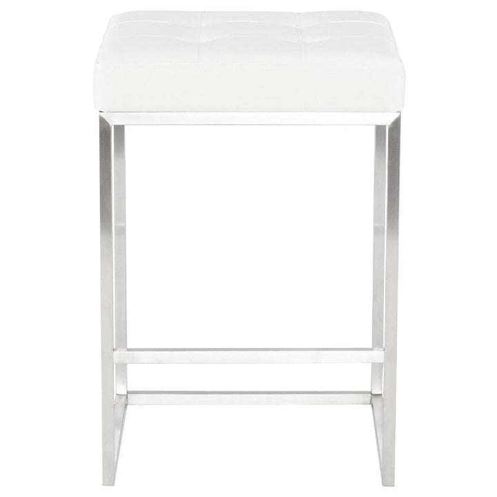 Chi Counter Stool-Nuevo-NUEVO-HGSX495-Bar StoolsTarnished Silver velour & brushed stainless frame-41-France and Son