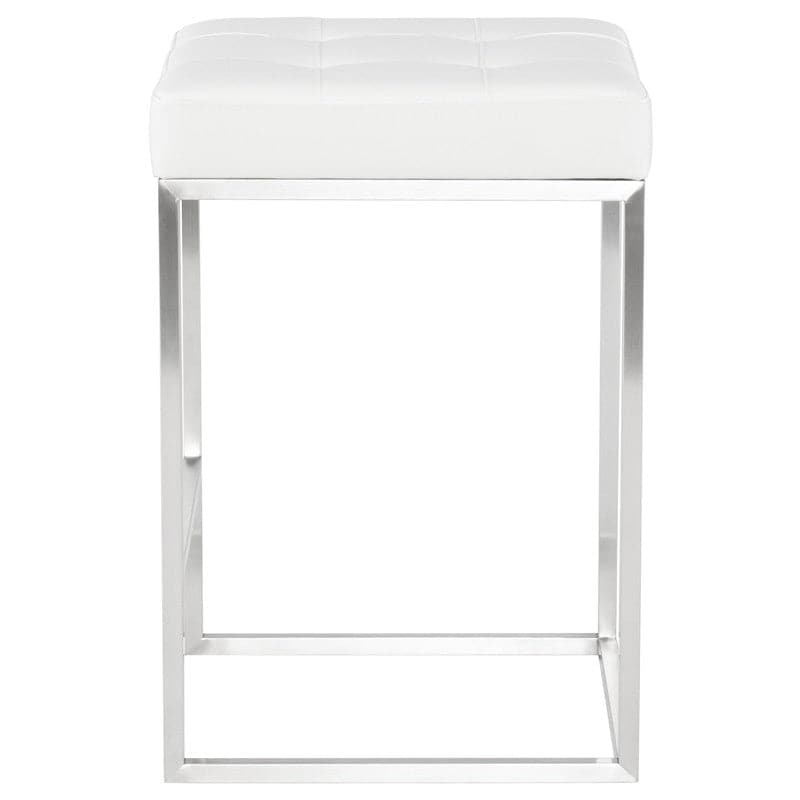 Chi Counter Stool-Nuevo-NUEVO-HGSX495-Bar StoolsTarnished Silver velour & brushed stainless frame-42-France and Son