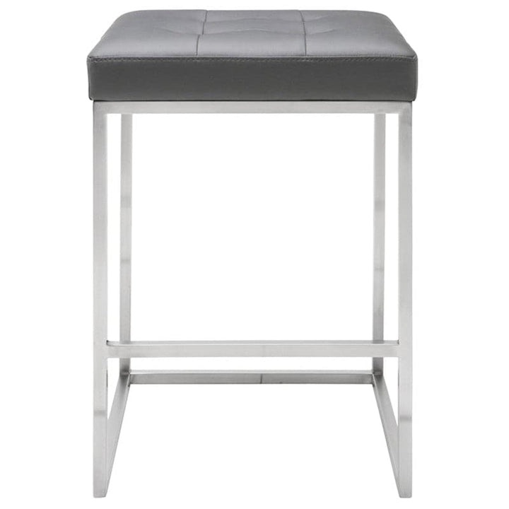 Chi Counter Stool-Nuevo-NUEVO-HGSX495-Bar StoolsTarnished Silver velour & brushed stainless frame-45-France and Son