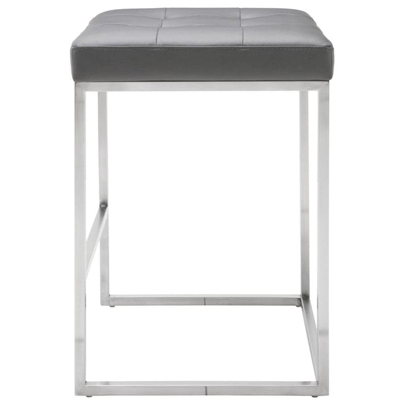Chi Counter Stool-Nuevo-NUEVO-HGSX495-Bar StoolsTarnished Silver velour & brushed stainless frame-46-France and Son